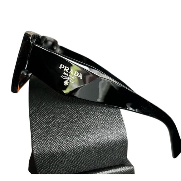 NEW Prada Rectangular Black Acetate Sunglasses (PRXX050) - Picture 2 of 6